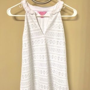 Lilly Pulitzer white crochet top. Size XS. EUC.